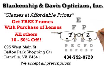 Blankenship & Davis Opticians. Danville Virginia