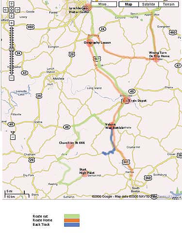 Map of North Line Trip