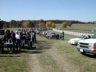 Check-in line at Green Cove Farm