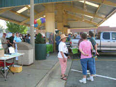 Farmer's Market crowd under pavilion