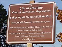 Philip Wyatt Skate Park Sign Inside Park