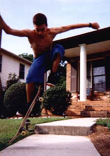 Skating at home and cousin Derrick's house was common