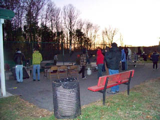 Crowd gathering before skate competition